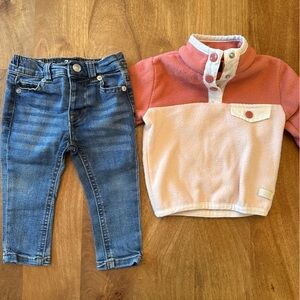 7 For All Mankind 12mo Jeans & Fleece Set